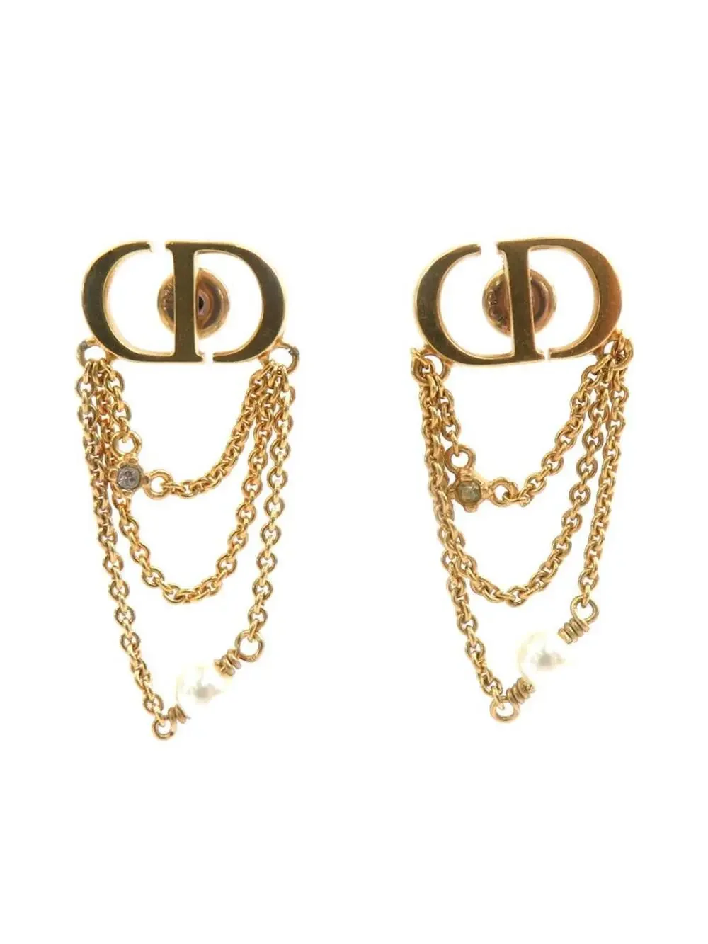 Auth Christian Dior Pierce Earrings #294117C34B